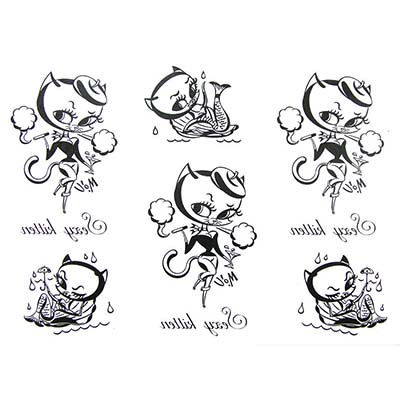 Funny caterpillar cute font b mermaid Design Water Transfer Temporary Tattoo(fake Tattoo) Stickers NO.10680